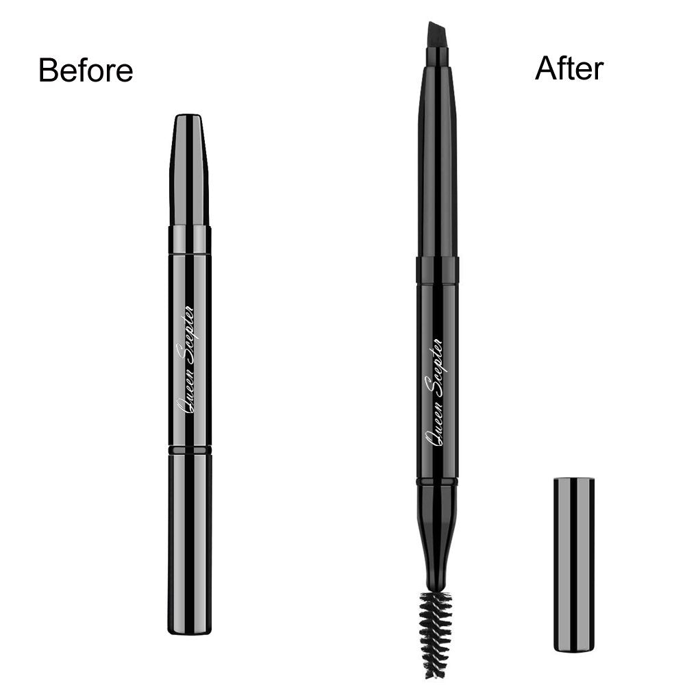 2 Pieces Retractable Eyebrow Lip Brush Soft Eyelash Makeup Brush Set With Cap Concealer Eyeliner Travel Cosmetic Brushes