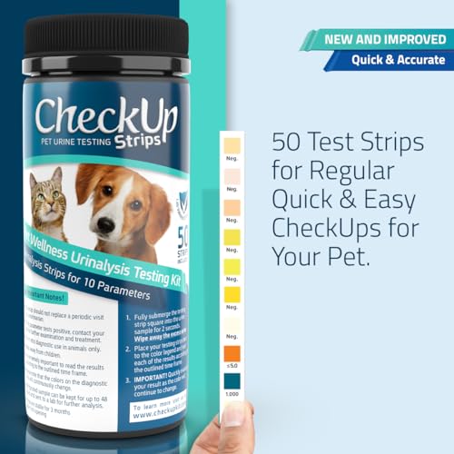 CheckUp Testing Strips x 50 (10 Parameters Urine Test Strips for Cats &amp; Dogs)