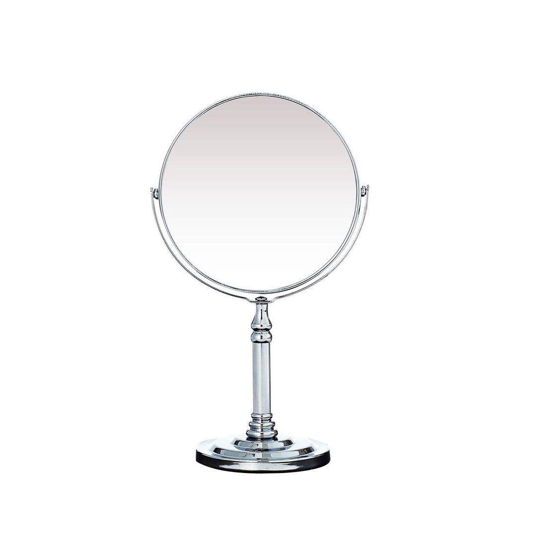 Round Tabletop Makeup Mirror 6 inch Double Sided Vanity Mirror with 3X Magnification Two Sided Swivel Magnifying Standing Mirror