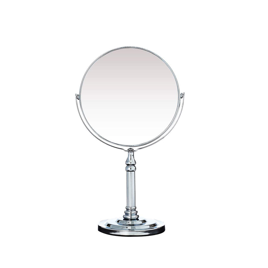 Round Tabletop Makeup Mirror 6 inch Double Sided Vanity Mirror with 3X Magnification Two Sided Swivel Magnifying Standing Mirror