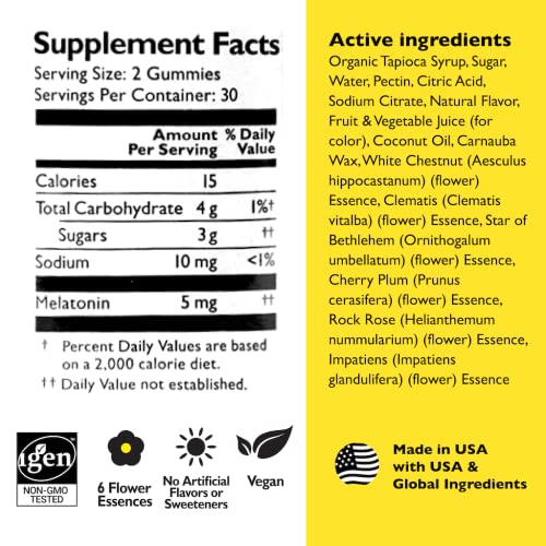 Bach RESCUE PLUS Melatonin Sleep Gummies, Natural Straw