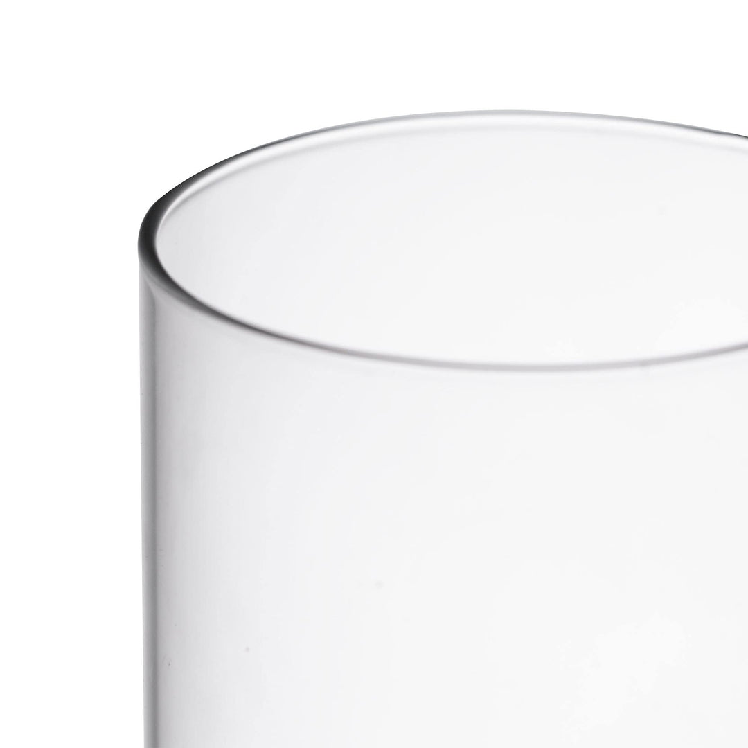 D-3 H-6 Glass Open Ended Hurricane Candleholder Bottomless Cylinder Sleeve Clear Chimney Shade Tube Cover, 1 Piece