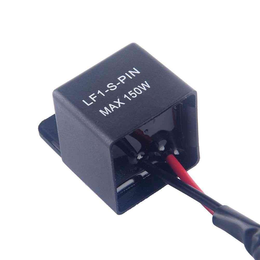 2-Pin LED Electronic Flasher Relay, 12V Indicator Light Flasher Relay Fix for Motorcycle/Bike LED Turn Bulbs Hyper Flash/ Blink Issues