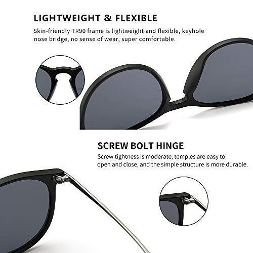 SUNGAIT Vintage Round Sunglasses for Women Men Classic 