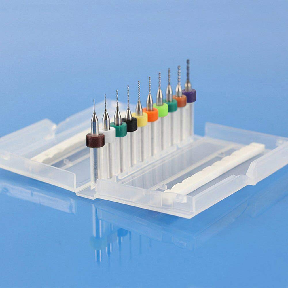 WayinTop 50pcs PCB Drill Bits Set Spiral Flute Carbide 