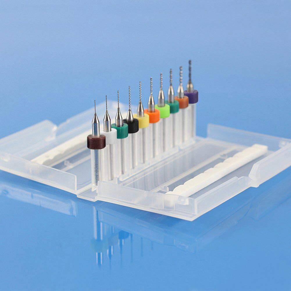 WayinTop 50pcs PCB Drill Bits Set Spiral Flute Carbide 