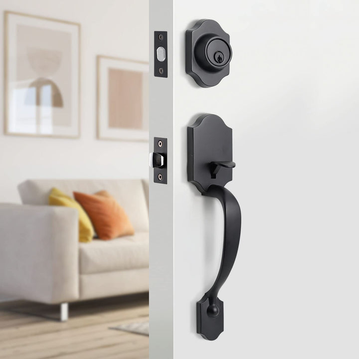 Natsukage Front Door Handle Set Heavy Duty Entry Door L