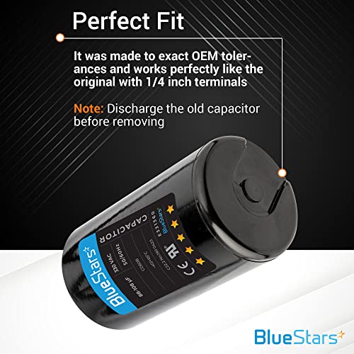BlueStars 88-108 uf mfd 330VAC Volts Round Motor Start 