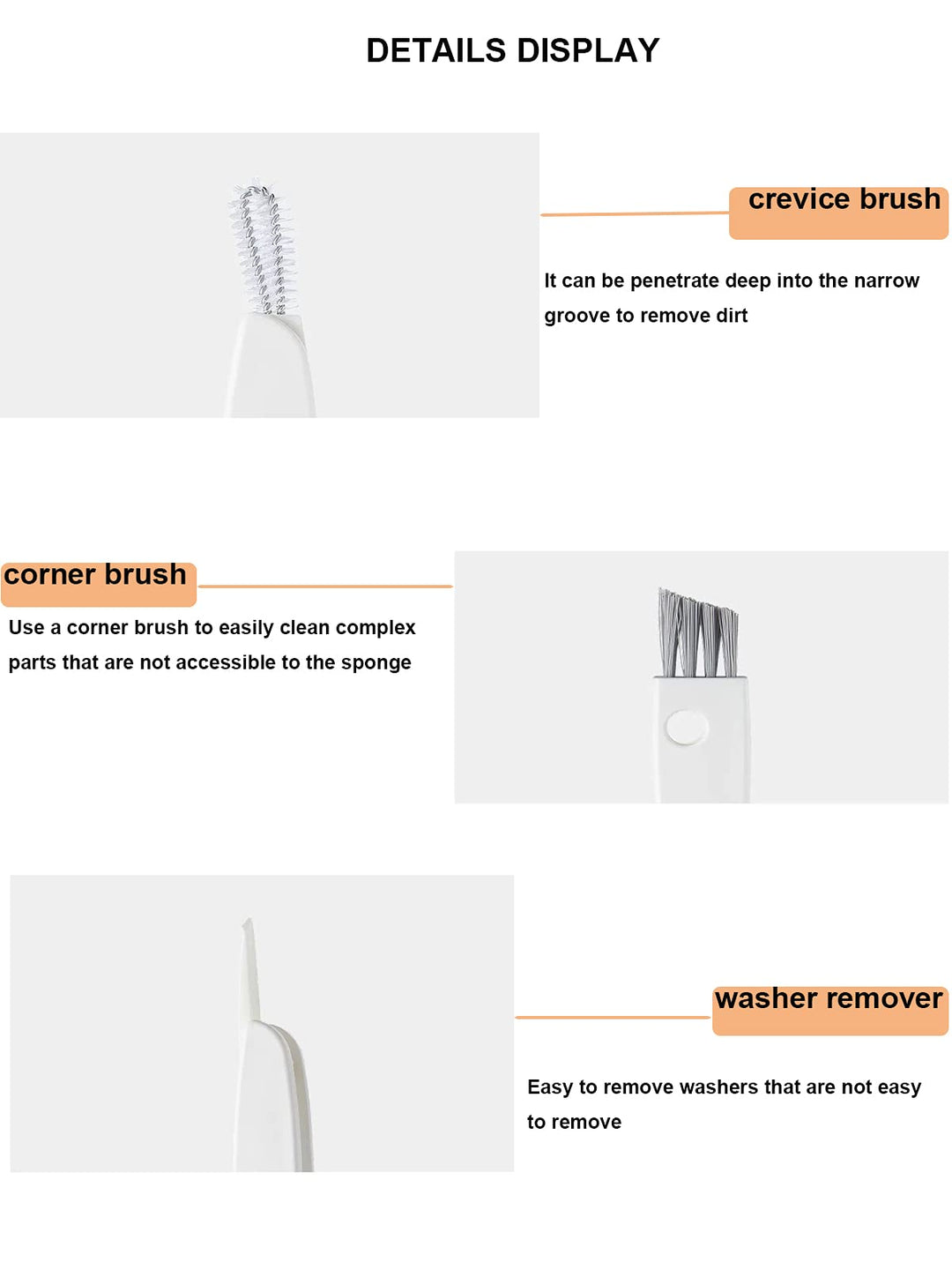 BSMstone Tiny Cleaning Brush-Mini Multi-Functional Crev