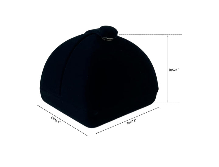 Elegant Blue Velvet Ring Box for Engagement Wedding Birthday Anniversary Valentine&#39;s Day Present Gift Luxurious Jewelry Case Storage Display Packaging Shows (Jewelry is not included)