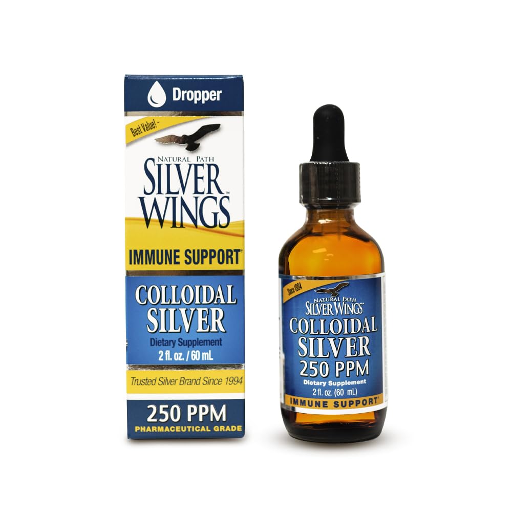 Colloidal Silver Liquid - Enhanced Immune Support Supplement - 250ppm (1250mcg) - 2oz Dropper