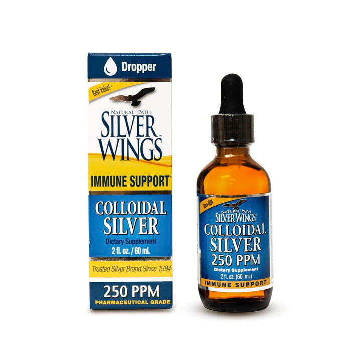 Colloidal Silver Liquid - Enhanced Immune Support Supplement - 250ppm (1250mcg) - 2oz Dropper
