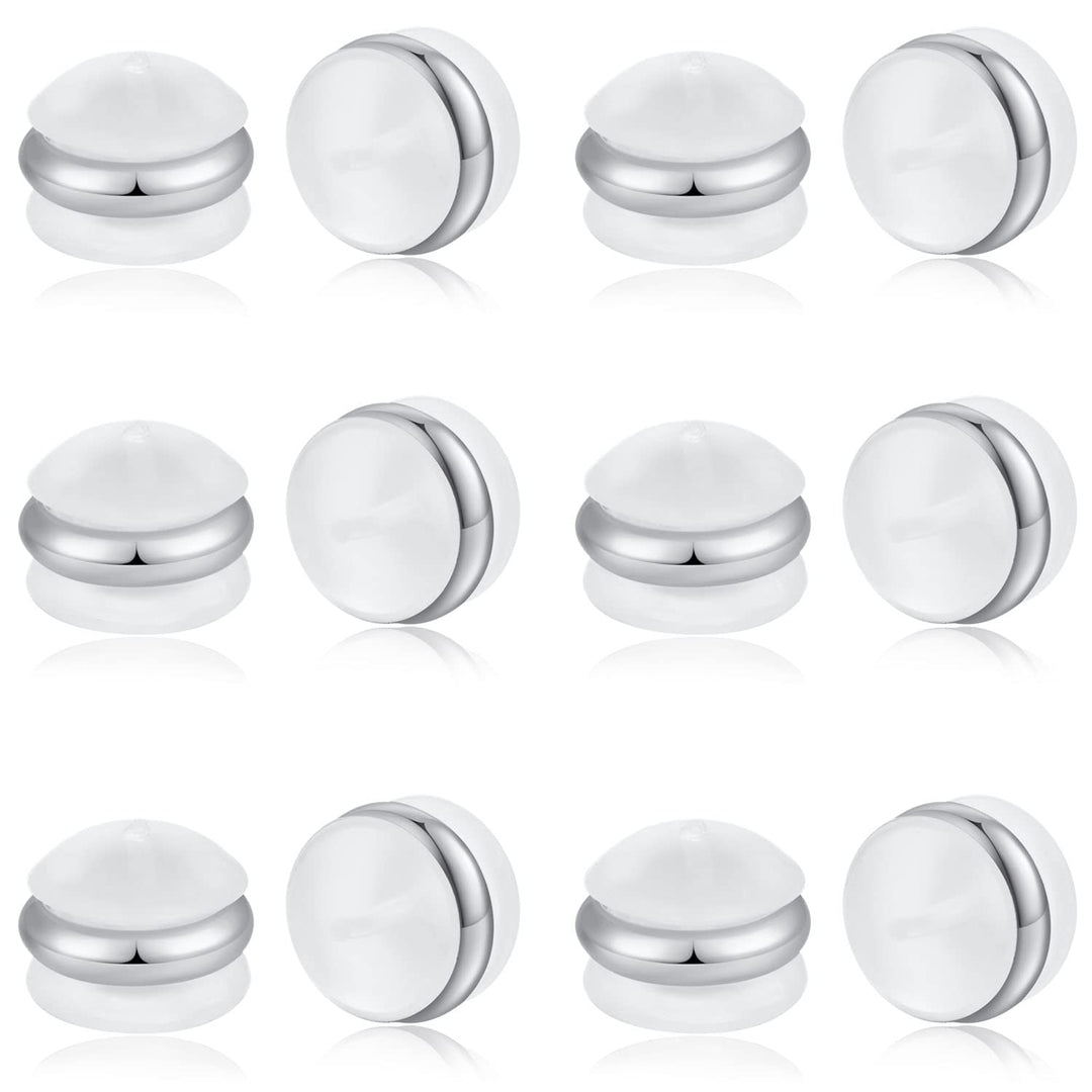 12pcs Rubber Earring Backs,Premium Silicone Earring Backs Can Locking Earring Backs for Studs, No-Irritate Hypoallergenice Earring Backs for Adults&amp;Kids(White)
