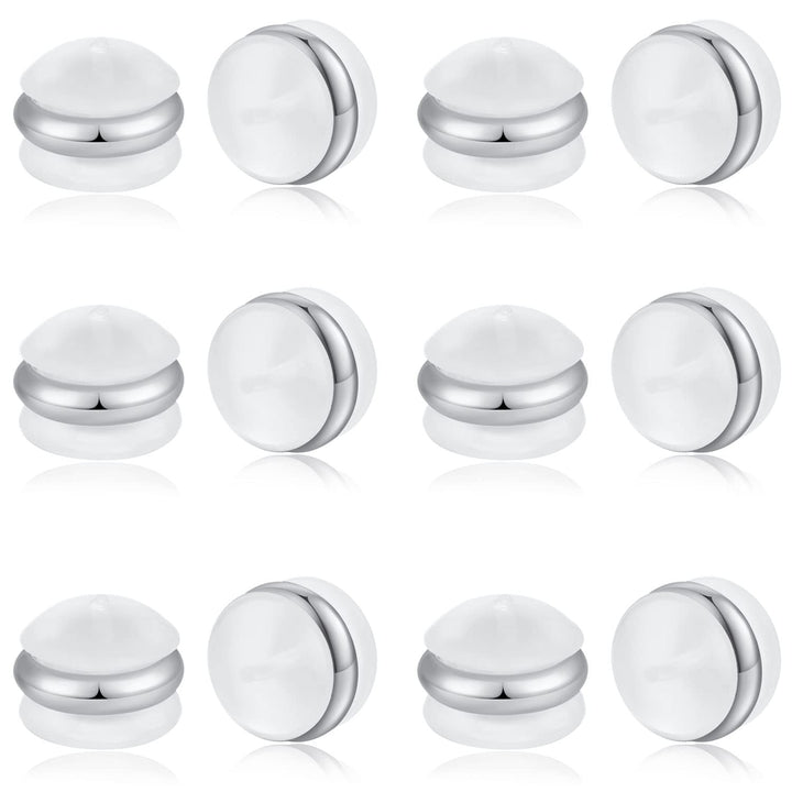 12pcs Rubber Earring Backs,Premium Silicone Earring Backs Can Locking Earring Backs for Studs, No-Irritate Hypoallergenice Earring Backs for Adults&amp;Kids(White)