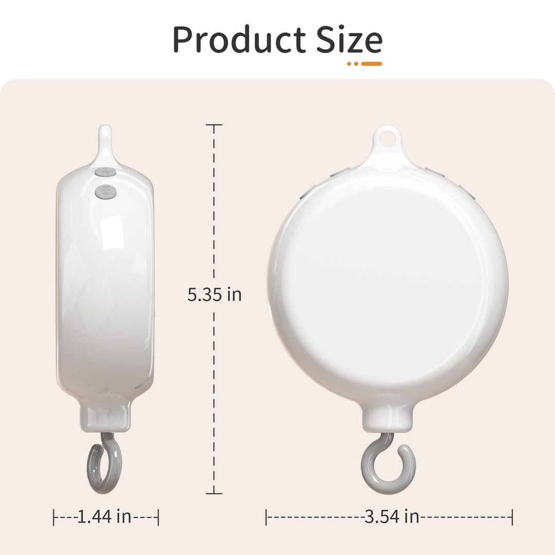 Crib Mobile Motor, Baby Music Box Spinner with 3 Modes(Spin Only, Music Only, Spin &amp; Music 0-100 Volume Control,35 Lullabies,Portable Sound Machine,Auto-Off 30 Minutes, Battery Operated
