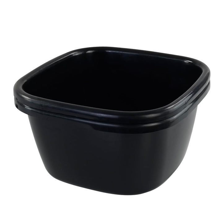2-Pack Large Plastic Square Wash Basin, Black Dish Pan (18 Quart)