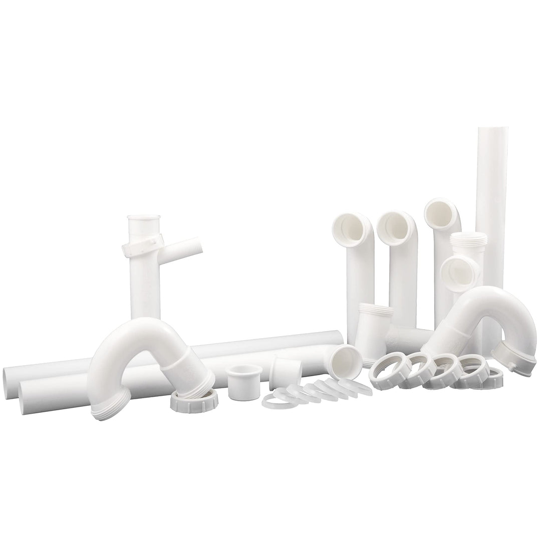 7027010N Fits Most Sinks Complete Kitchen Drain Repair Kit, White