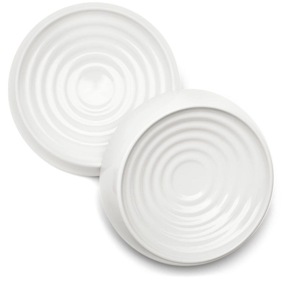 Cat Bowls, Whisker Friendly Cat Food Bowl for Indoor Cats, Reliefs Whisker Fatigue, Wide Pet Bowl, Non Slip Pet Feeding Bowls, Shallow Kitten Dish (Set of 2, Marshmallow)