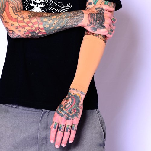 Ink Armor Premium Forearm 9 Tattoo Cover Up Sleeve - No Slip Gripper - U.S. Made - Light - XSS (one Sleeve)