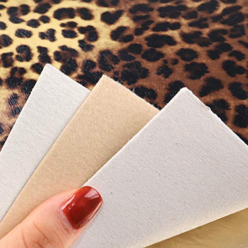 David angie Leopard Printed Faux Leather Sheet Metallic Burst Crack Synthetic Leather Fabric Assorted 6 PCS 7.7 x 12.9 (20 cm x 33 cm) for Hair Accessories DIY Crafts Making (Leopard Pattern B)