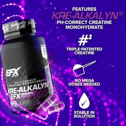 Kre-Alkalyn EFX | pH Correct Creatine Monohydrate Pill Supplement | Strength, Muscle Growth &amp; Performance | 60 Servings, 120 Capsules