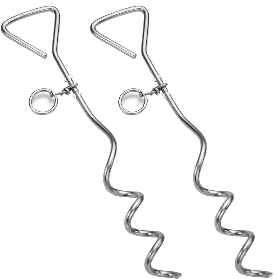 Dog Tie-Out Stake - Heavy Duty 16 Dog Stakes for Outside, Yard and Camping, Corkscrew Arrowhead Design with Tangle-Free 360 Swivel Hook - Water Resistant Pet Restraint Tool up to 80 lb Dogs