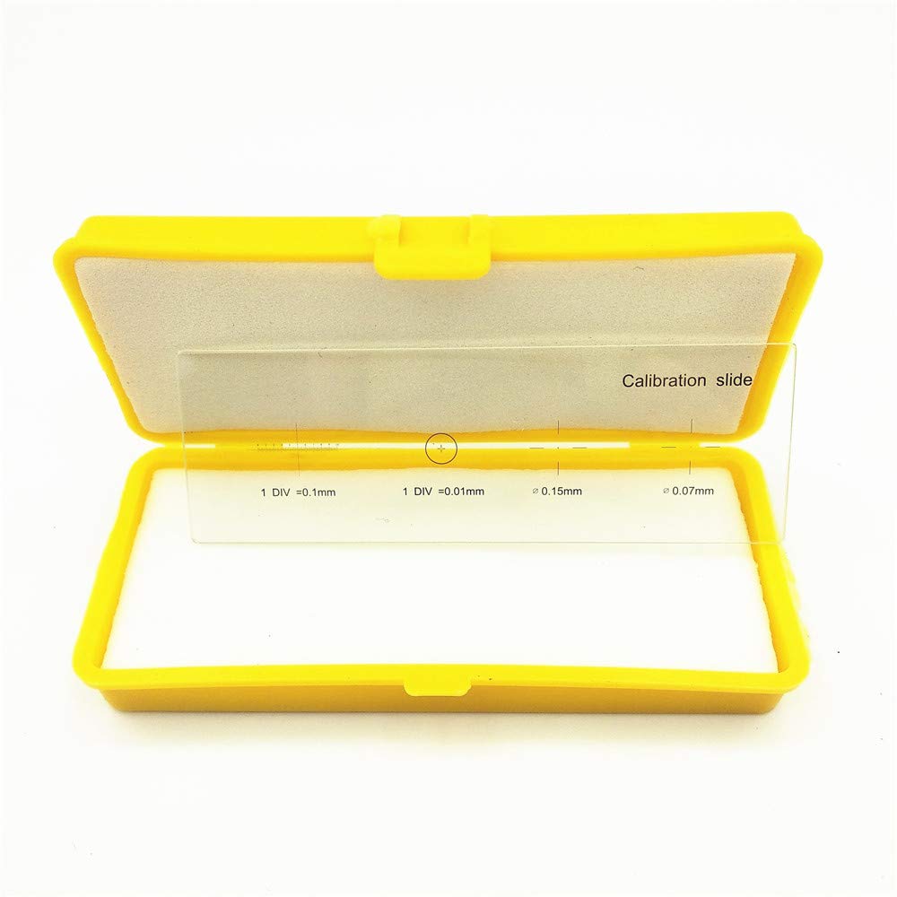 Microscope Stage Micrometer Calibration Slide with 4-Scales and 0.01mm Multifunctional Reticle Calibrating Ruler