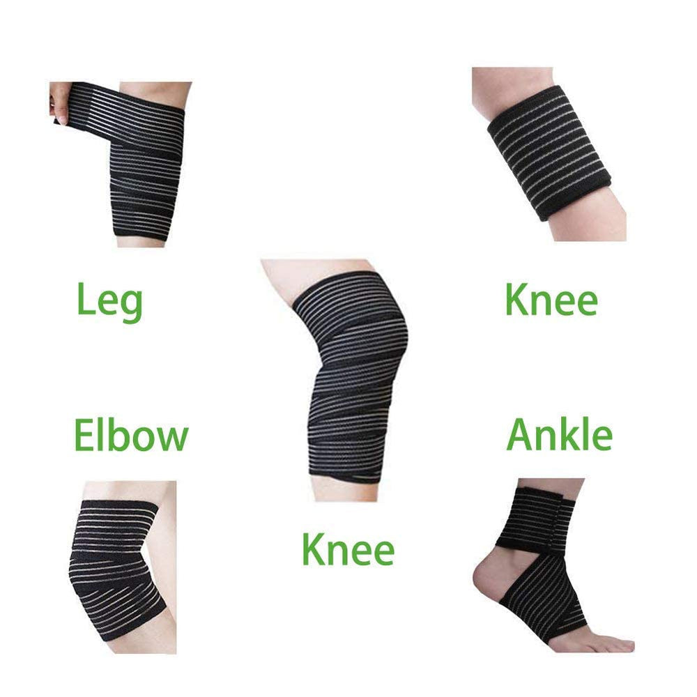 Extra Long Elastic Knee Wrap Compression Bandage Brace 