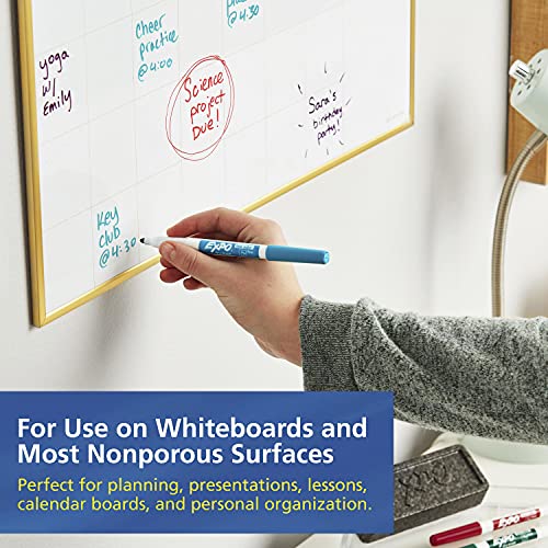 Low Odor Dry Erase Markers, Fine Tip, Black, 4 Count