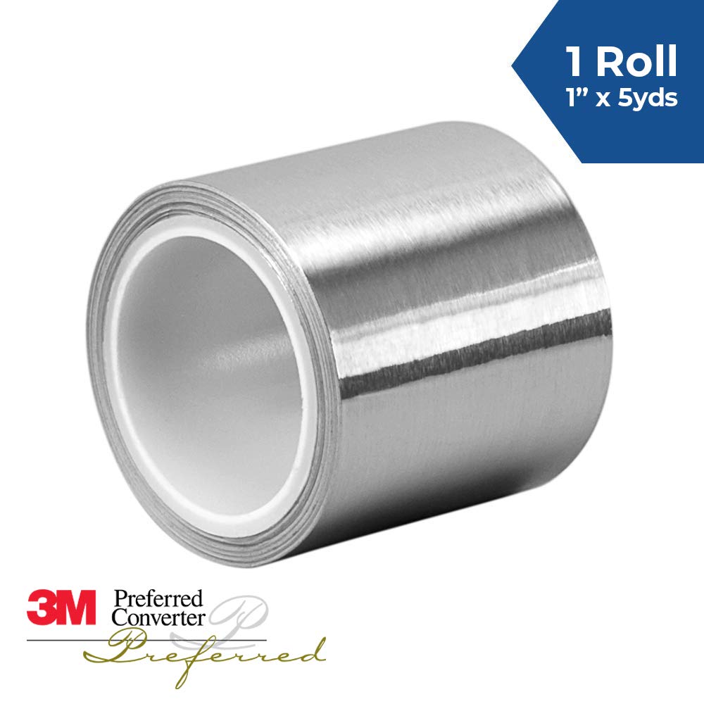 3M 1-5-3311 Silver Aluminum Foil Tape - 1 Inches Width x 5 Yards Length Vapor Resistant Rubber Adhesive Foil Tape Roll. Adhesives and Tapes, 1.0 Count