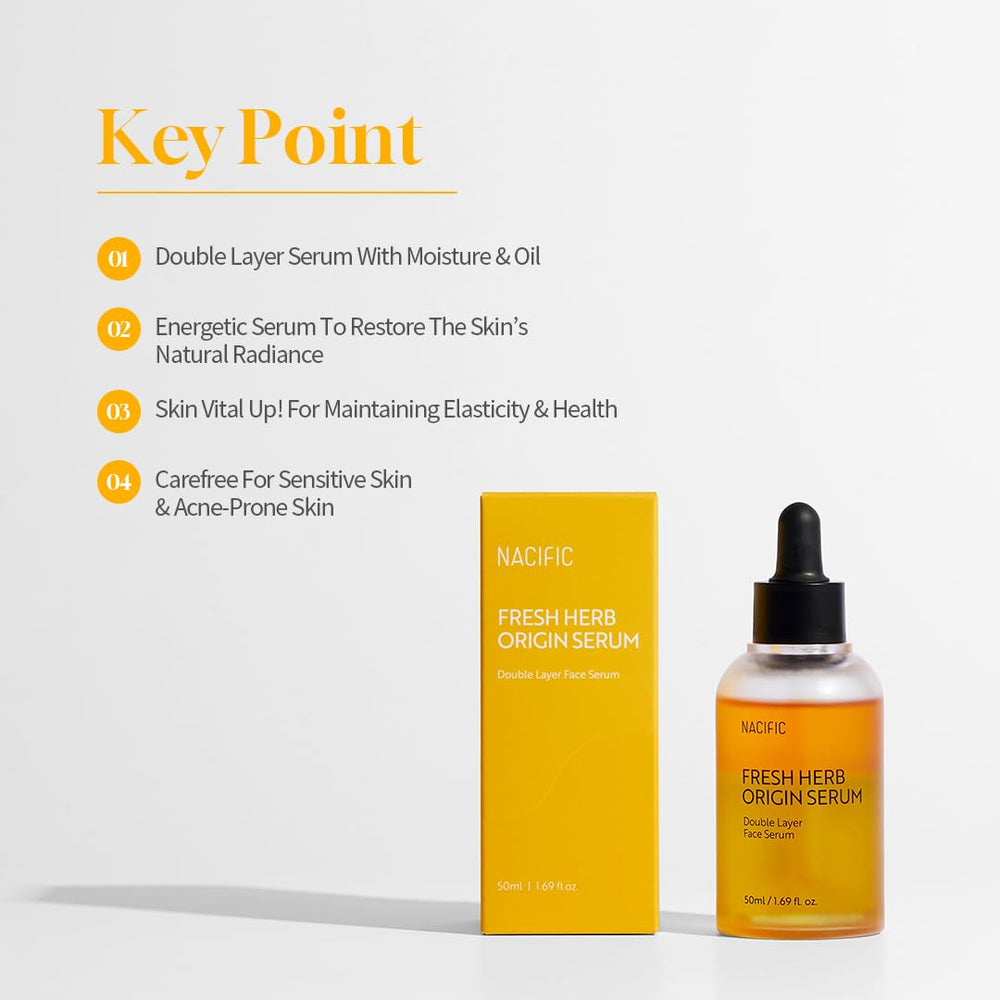 Fresh Herb Origin Facial Serum 1.69fl.oz 50ml Essence with Vitamin B, Vitamin C and botanical oil Essence Radiance Skin's moisture barrier Korean skincare for All skin types