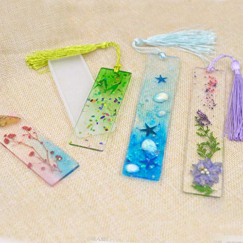Warmshine 21 PCS Rectangle Silicone Bookmark Mold DIY Bookmark Mould Bookmark Making Mold Epoxy Resin Mold