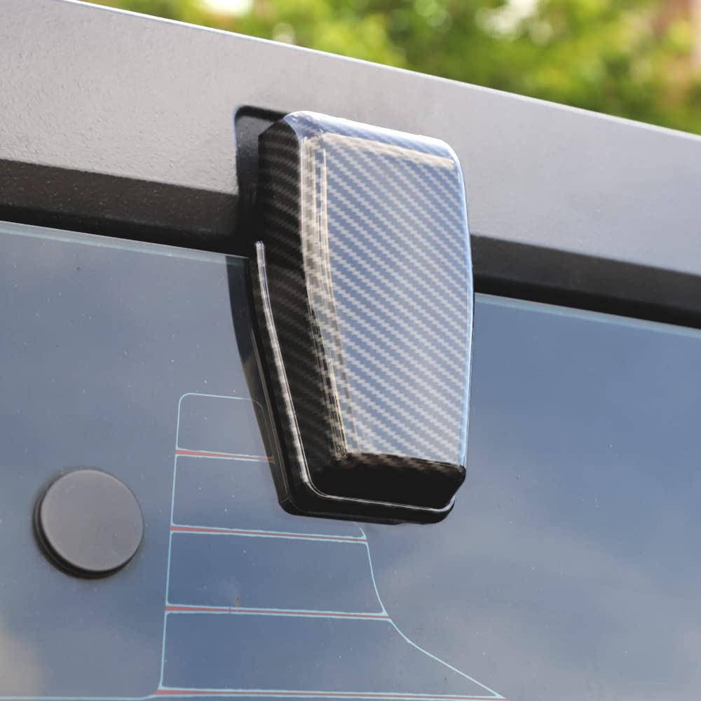 2PCS Tailgate Hinge Cover Rear Upper Glass Door Liftgate Hinge Cover Trim for 2007-2017 Jeep Wrangler JK &amp; Unlimited (Carbon Fiber)