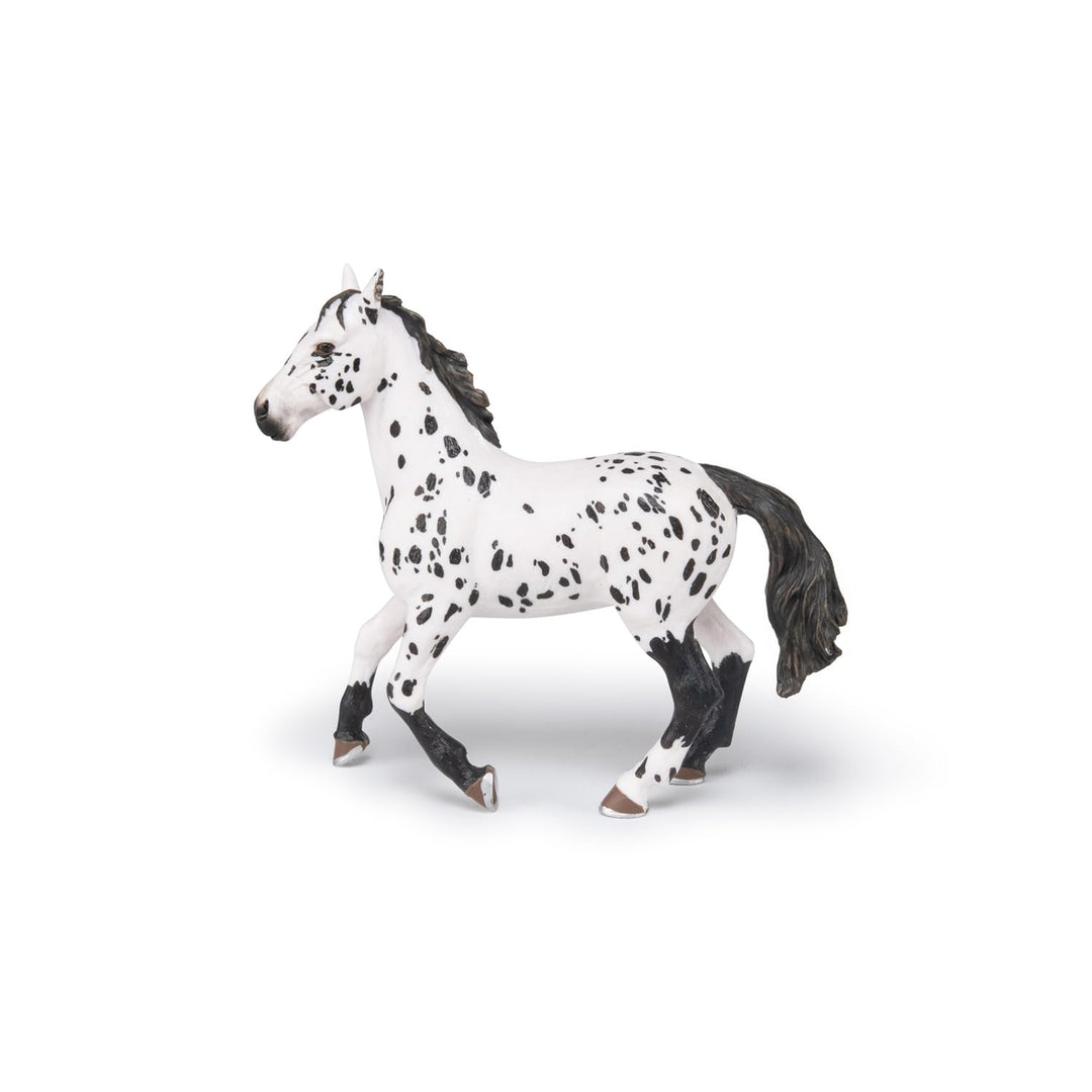 - Hand-Painted - Figurine - Horses,Foals and Ponies - Black Appaloosa Horse Figure-51539 - Collectible - for Children - Suitable for Boys and Girls - from 3 Years Old