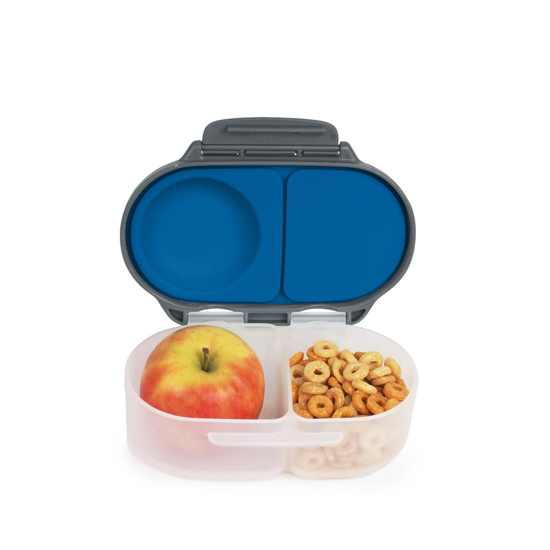 b.box Snack Box for Kids & Toddlers: 2 Compartment Snack Containers, Mini Bento Box, Lunch Box. Leak Proof, BPA free, Dishwasher safe. School Supplies. Ages 4 months+ (Indigo Rose, 12oz capacity)