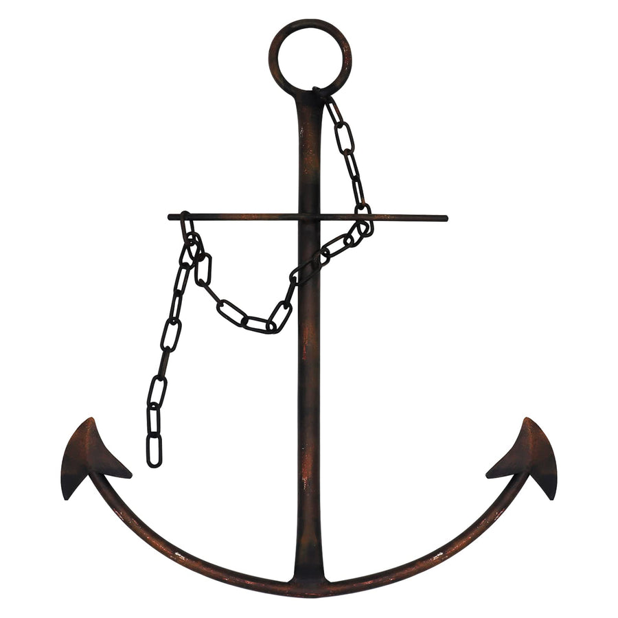 Nautical Anchor Wall Decor, Antique Metal Anchor Art Wall Decor With Chain for Bedroom Living Room Dorm Home/13 Antique Anchor with Chain Wall Decor, Antique Metal Anchor Farmhouse Decor (Vintage)