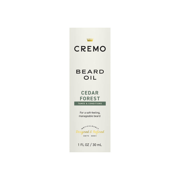Cremo Beard Oil, Revitalizing Cedar Forest, 1 fl oz - Restore Natural Moisture and Soften Your Beard To Help Relieve Beard Itch