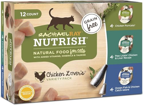 Rachael Ray Premium Wet Cat Food, Chicken Lovers Variety Pack, Grain Free, 2.8 Oz. Tub, Pack Of 12