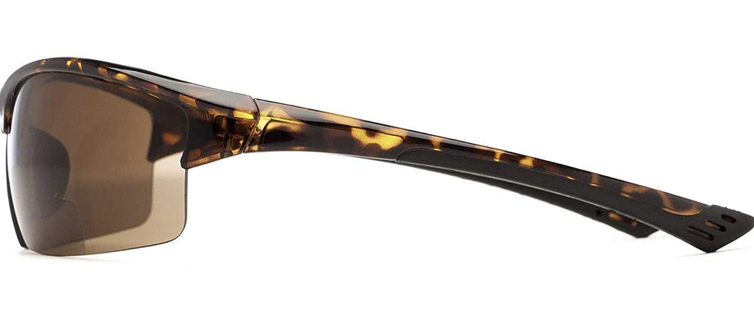 The Foster Bifocal Sun Reader Sport and Wrap Around Reading Sunglasses, Tortoise with Amber +2.50