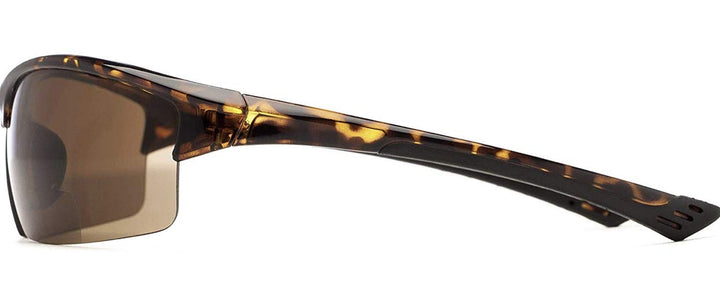 The Foster Bifocal Sun Reader Sport and Wrap Around Reading Sunglasses, Tortoise with Amber +2.50