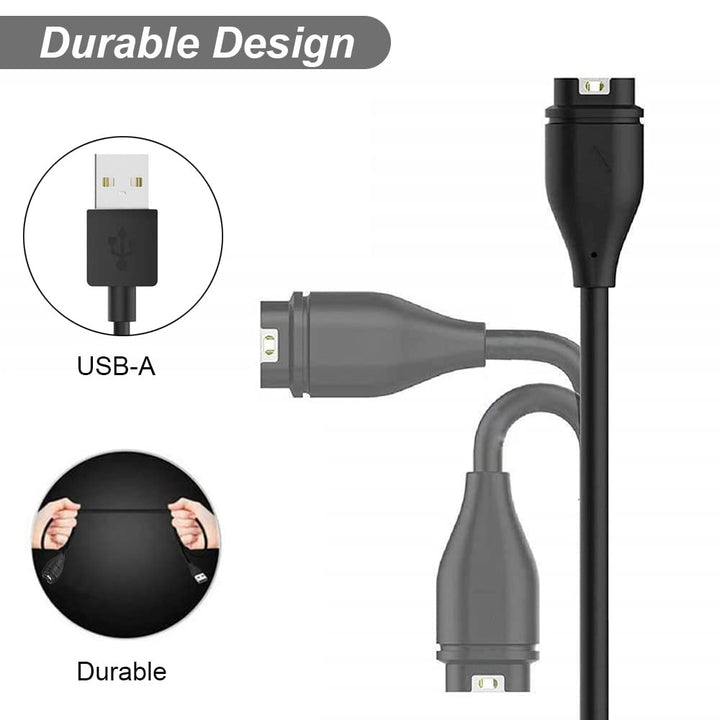 Charger for Garmin Forerunner 45 55 245 255 265 745 945 955 965, Approach S10 S12 S40 S42 S60 S70, Vivoactive 3 4 4S, Instinct, Venu 2 2S Plus, Fenix 7 7S 7X 6 5 Charging Cable [2Pack, 3.3ft/1m] (2)