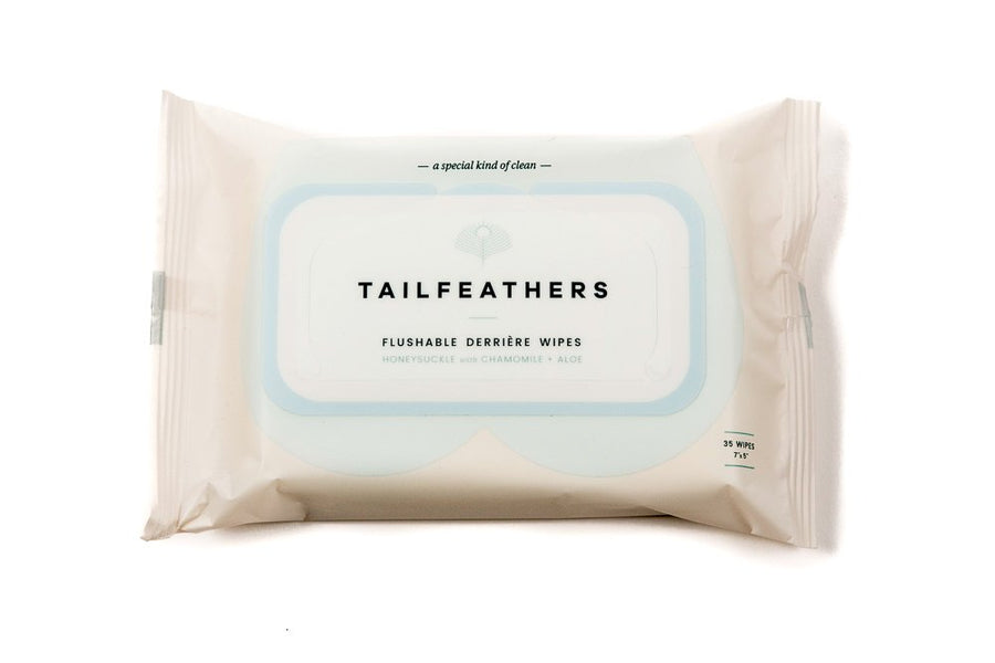 Tailfeathers (Honeysuckle) biodegradable flushable wipe