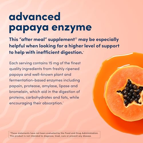 Super Papaya Enzyme Plus - 180 Chewable Tablets - The After-Meal Supplement - Non-GMO - 60 Servings