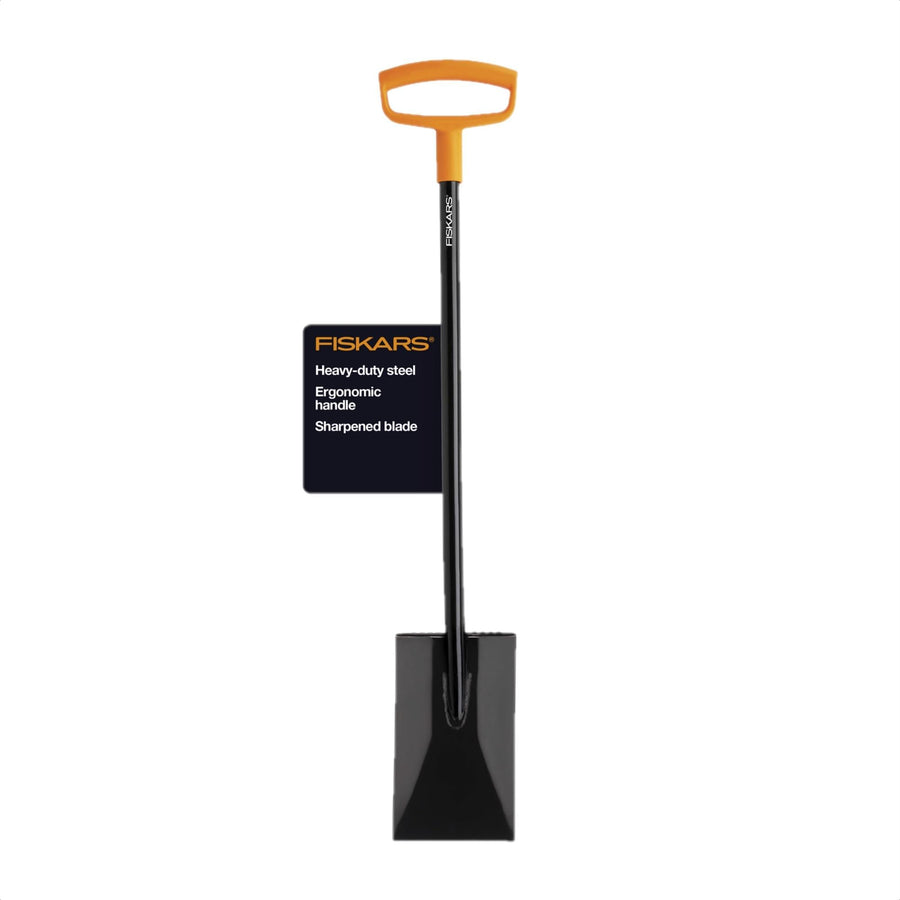 46 Spade Garden Shovel, Steel Flat Spade with Ergonomic D-Handle, Sharp Blade Square Shovel for Lawn Edging, Digging, Heavy Duty Yard Tool, Easy Cuts in Grass and Turf