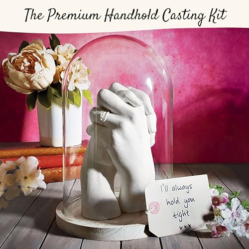 Edinburgh Premium Hand Casting Kit Couples - Lifelike Stone Sculpture for Two DIY Mother&#39;s Day Hand Mold Mom Dad Gifts Wedding Engagement Anniversary Husband Wife Boyfriend Girlfriend Unique Ideas
