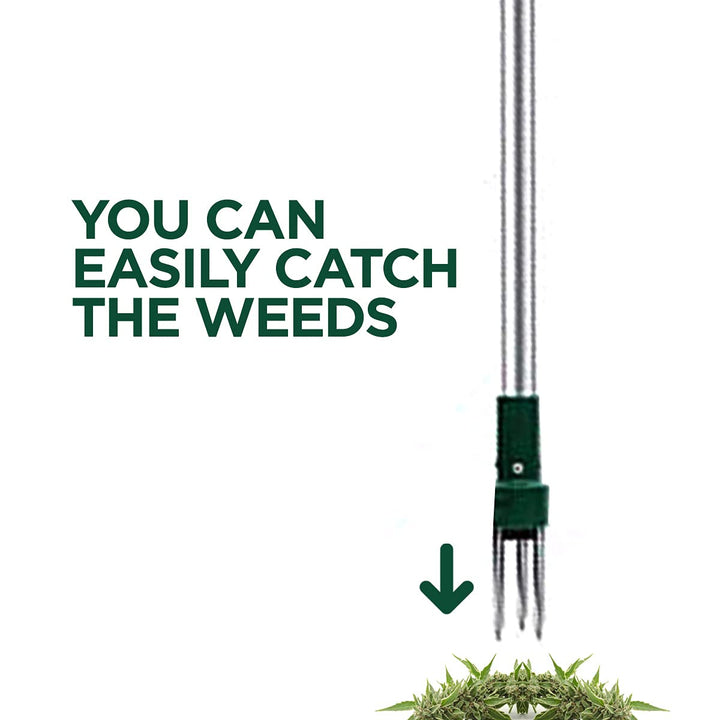 Stand Up Weeder with Long Handle, Weed Puller Standing, Plant Root Removal Tool with 3 Claws, Manual Weeder Hand Tool for Garden, Gardening Tool with High Strength Claws Picker, Grabber