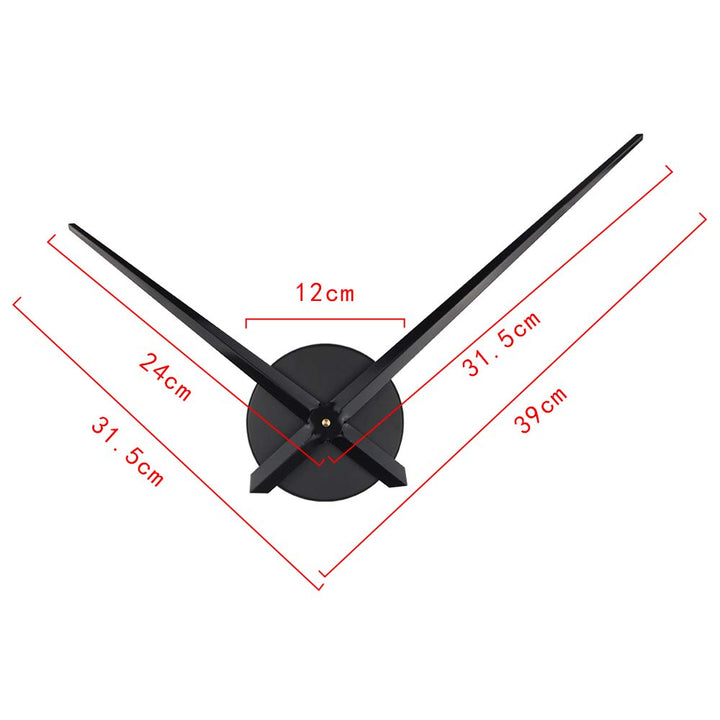 3D Clock Hands, Large Clock Needles Quartz Movement, Wall Clock Mechanism Kit, DIY Parts Replacement (Black-T42B)