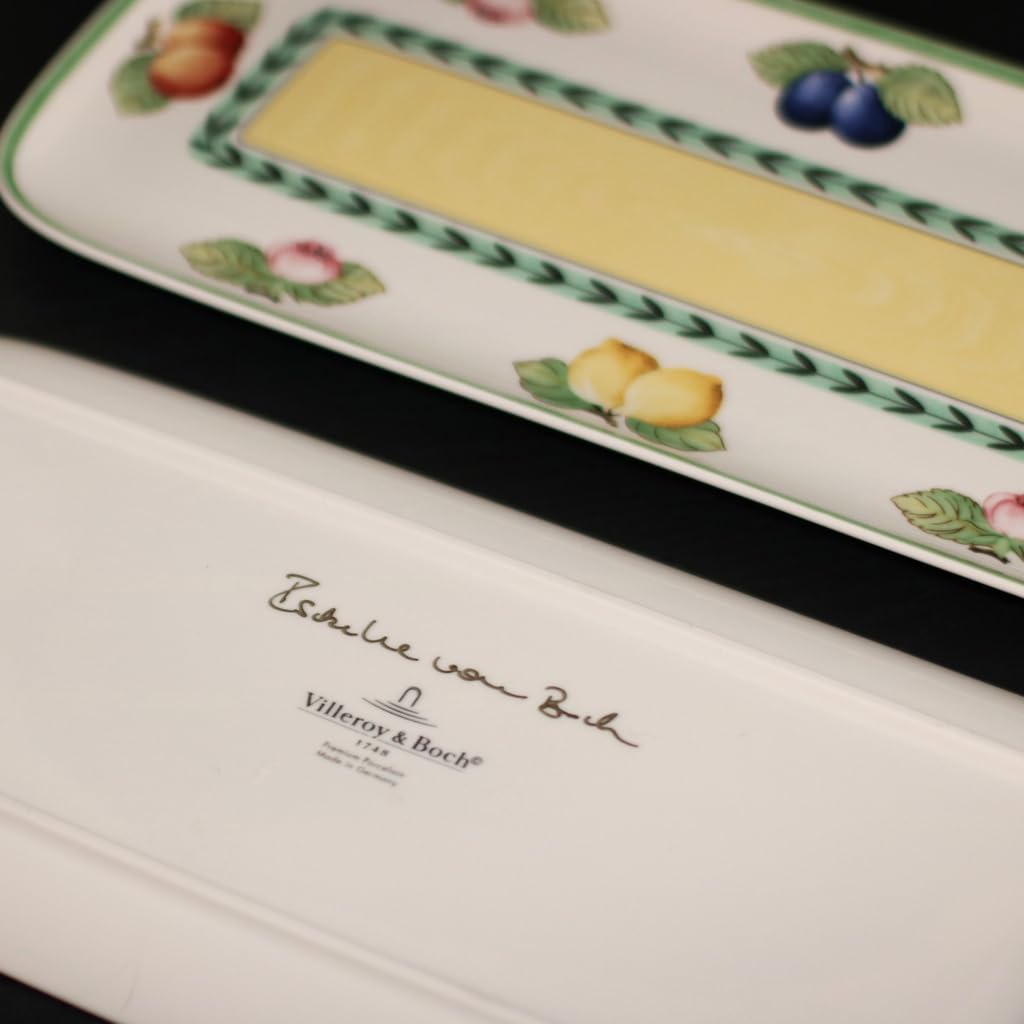 Villeroy &amp; Boch French Garden Green Line Espresso Cup Saucer, 5 in, Premium Porcelain, White/Green