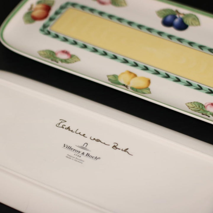 Villeroy &amp; Boch French Garden Green Line Espresso Cup Saucer, 5 in, Premium Porcelain, White/Green