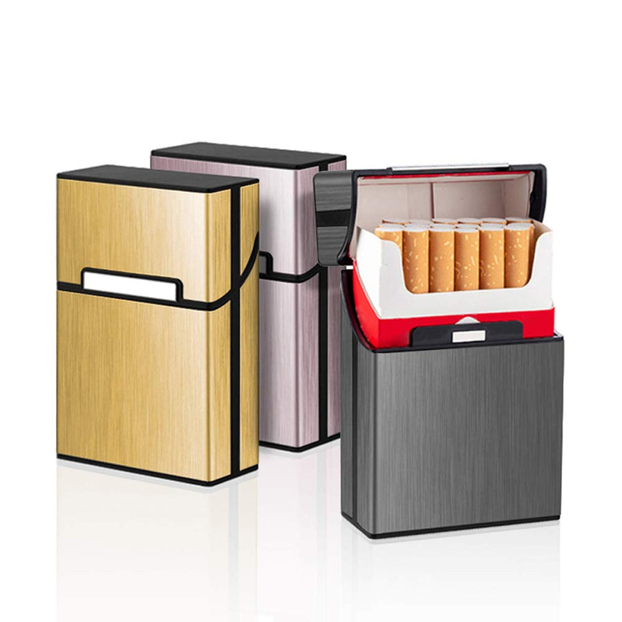 3pcs Lightweight Aluminium Cigarette Case (Gray, Rose, 